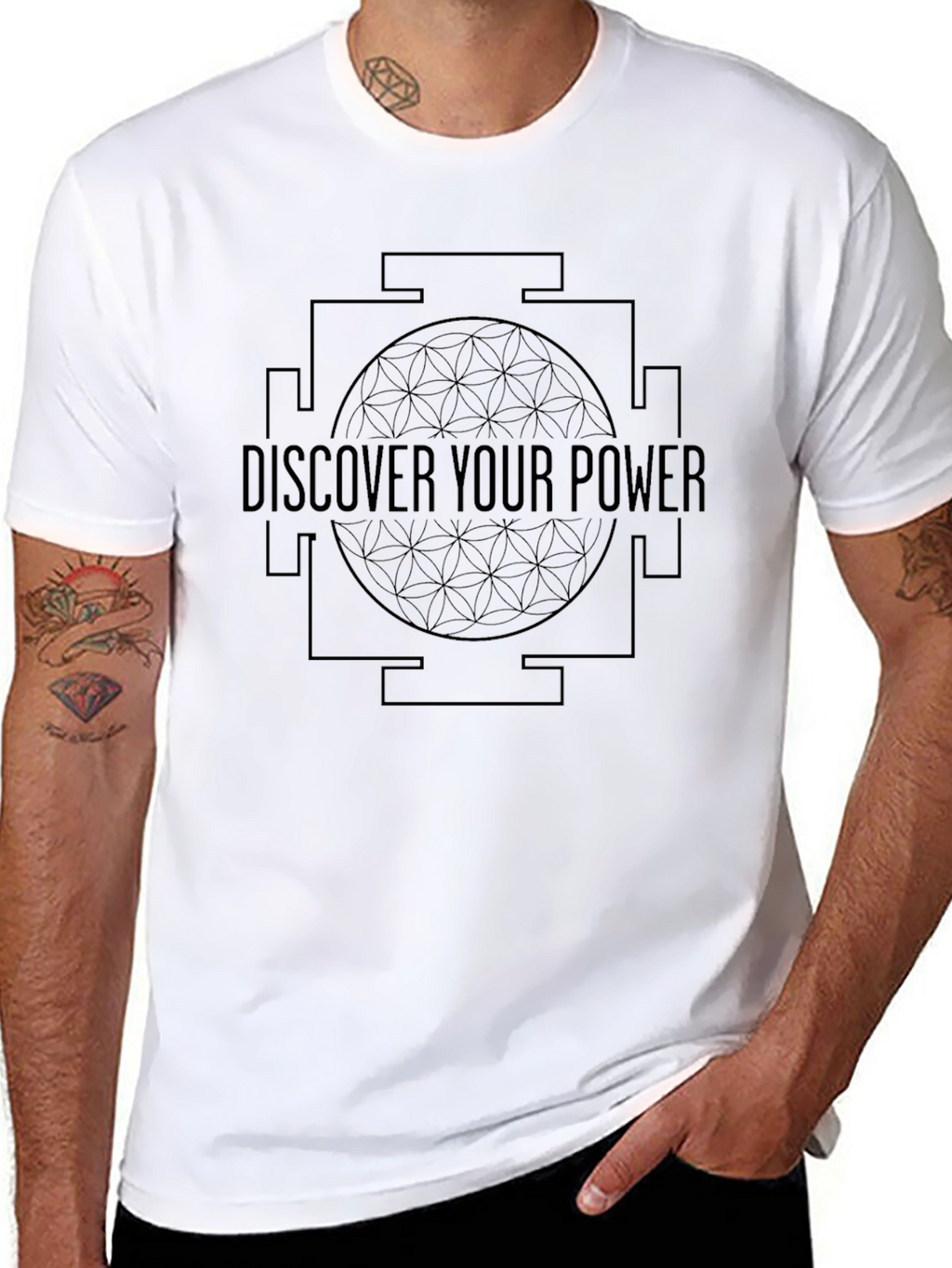 Discover Your Power Graphic Tee - Black Cotton Blend