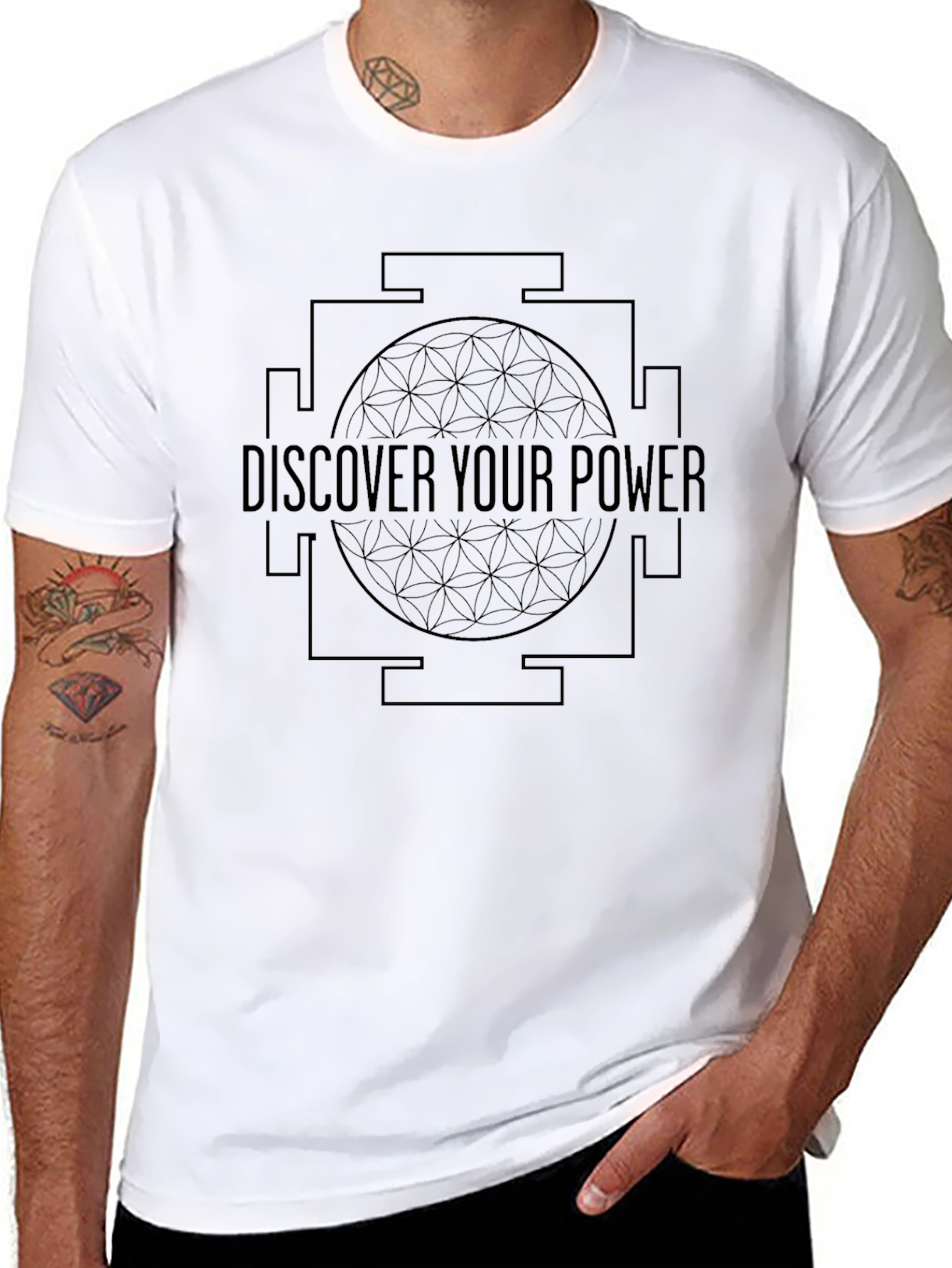 Discover Your Power Graphic Tee - Black Cotton Blend