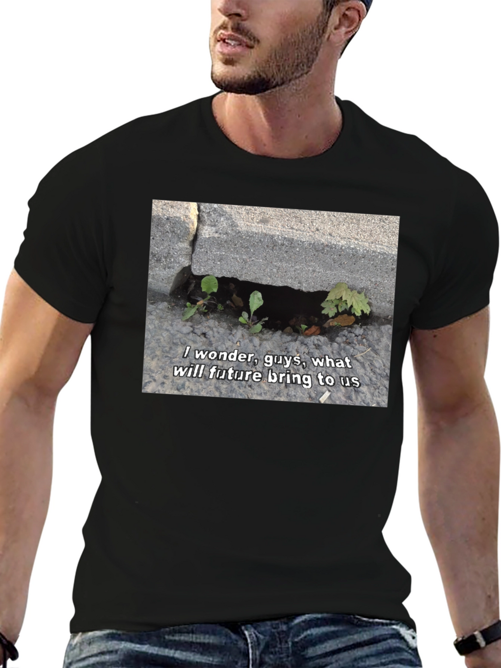 I Wonder Guys Graphic T-Shirt - Black