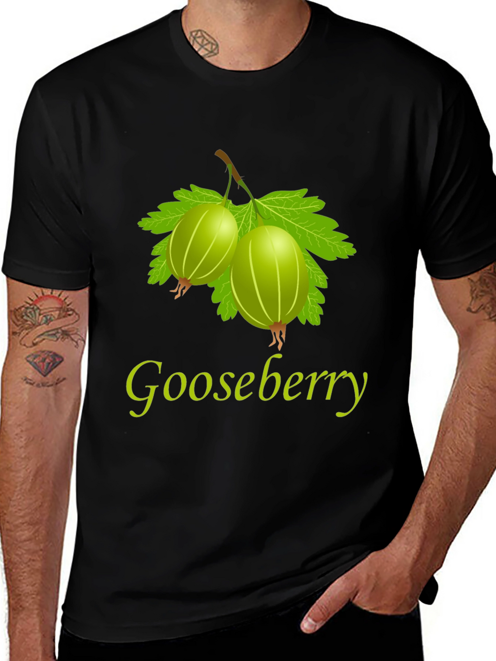 Gooseberry Graphic Print Black T-Shirt