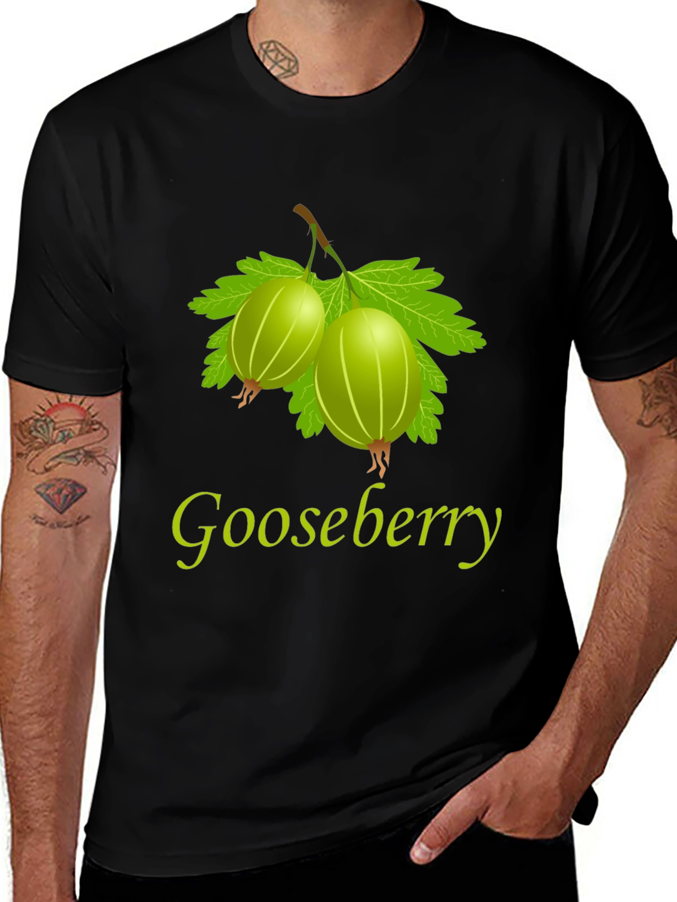 Gooseberry Graphic Print Black T-Shirt