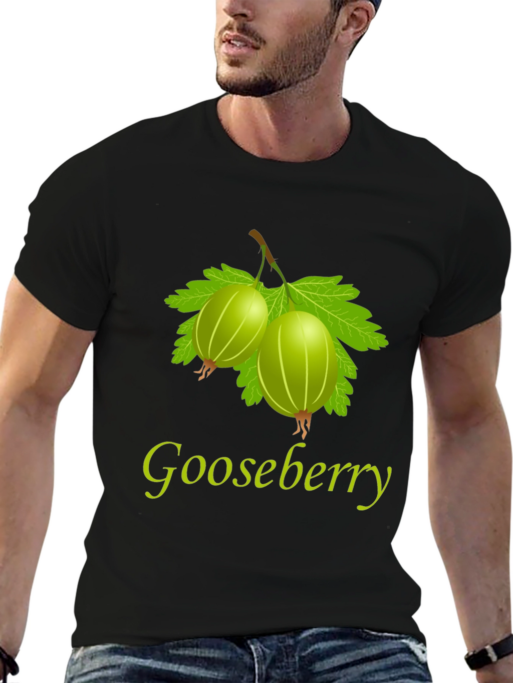 Gooseberry Graphic Print Black T-Shirt