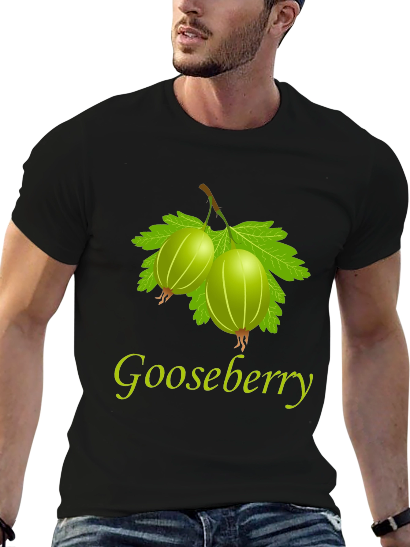 Gooseberry Graphic Print Black T-Shirt