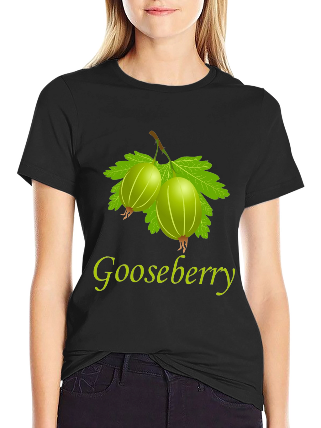 Gooseberry Graphic Print Black T-Shirt