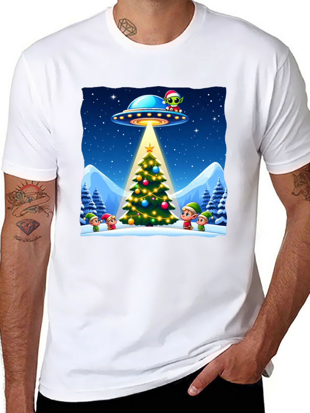 Festive UFO Christmas T-Shirt