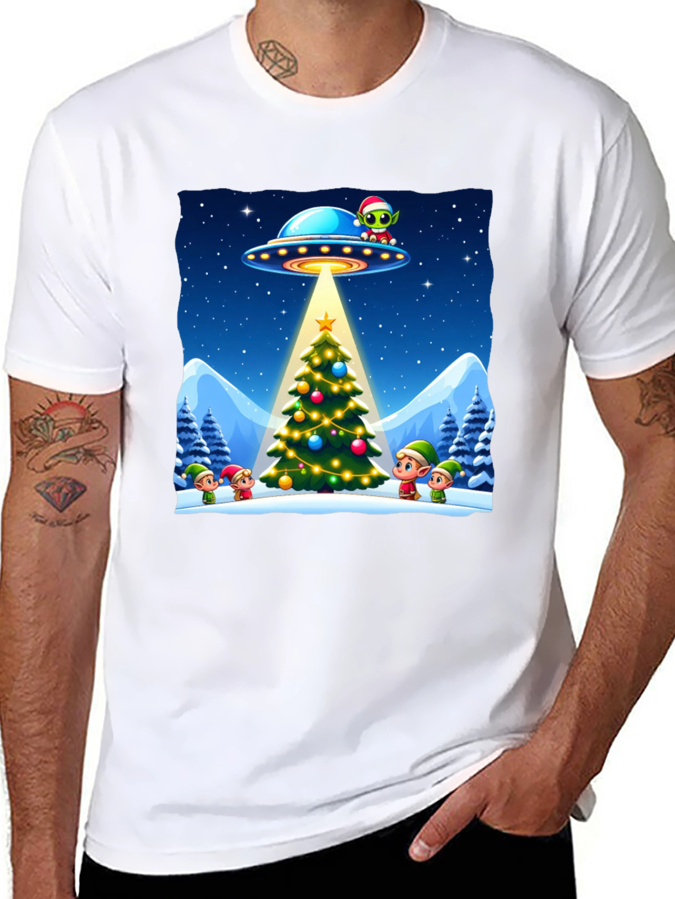 Festive UFO Christmas T-Shirt