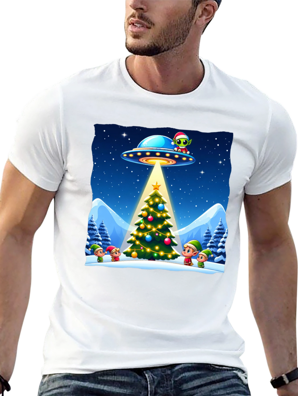 Festive UFO Christmas T-Shirt