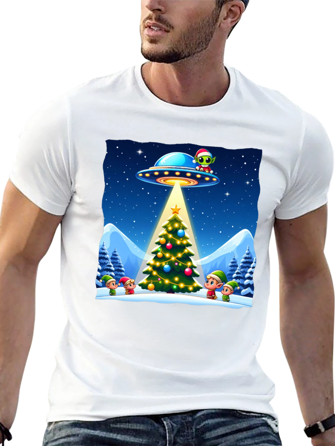 Festive UFO Christmas T-Shirt