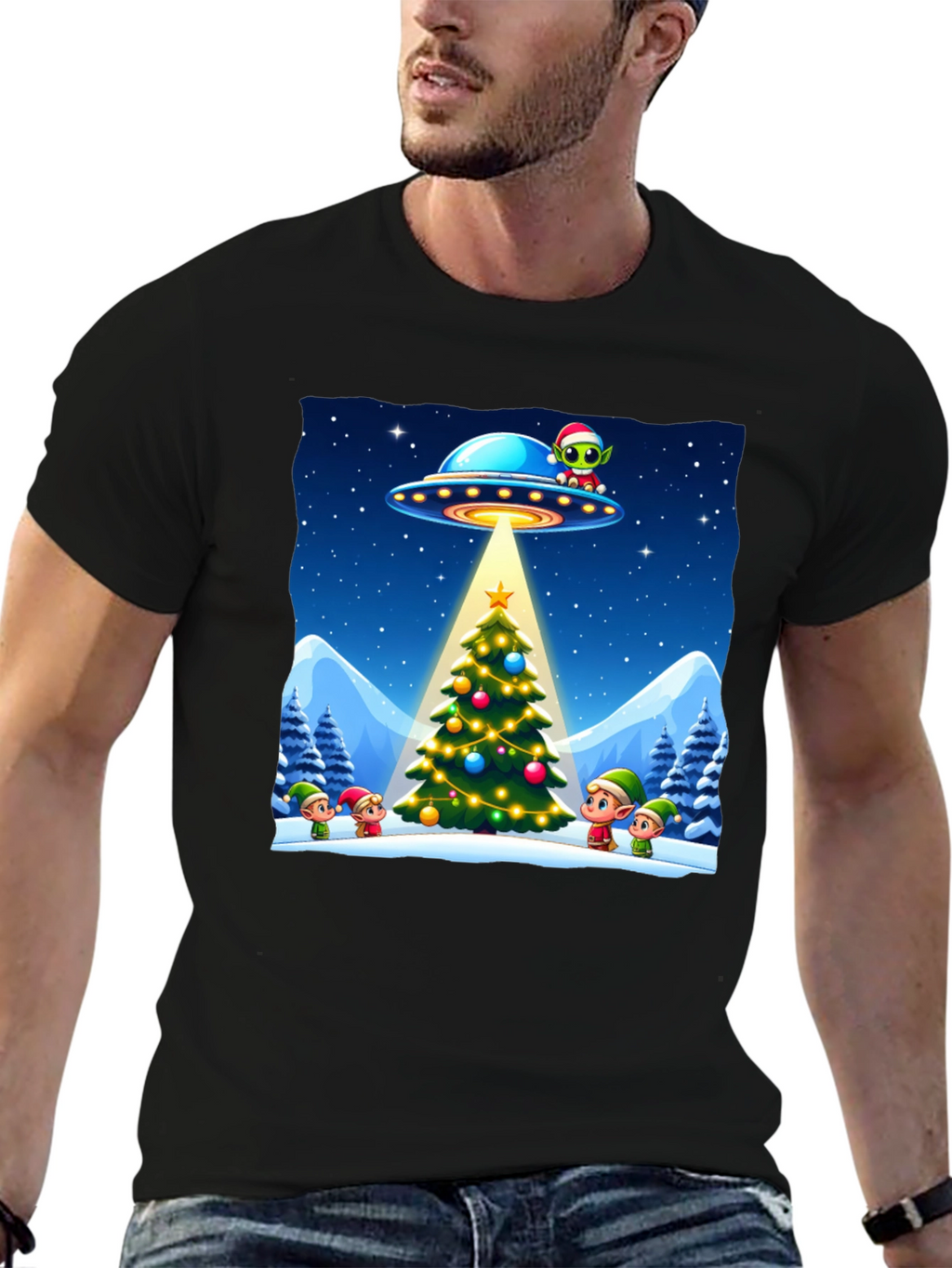 Festive UFO Christmas T-Shirt