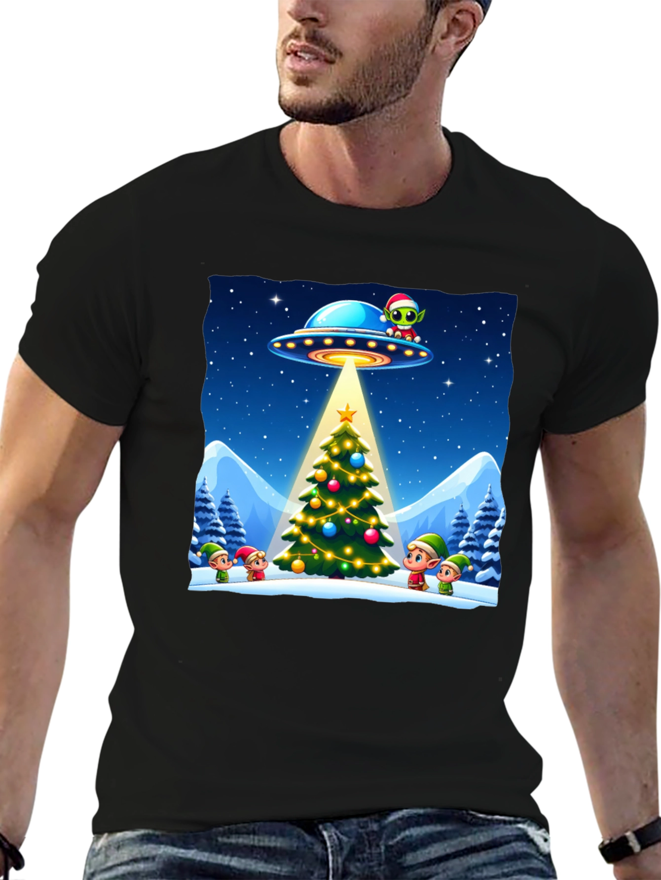 Festive UFO Christmas T-Shirt