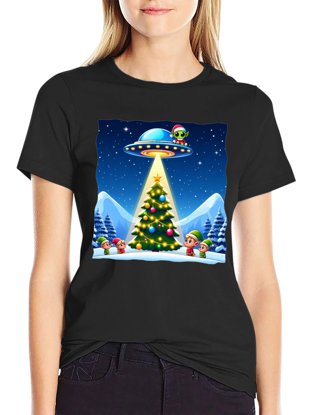 Festive UFO Christmas T-Shirt