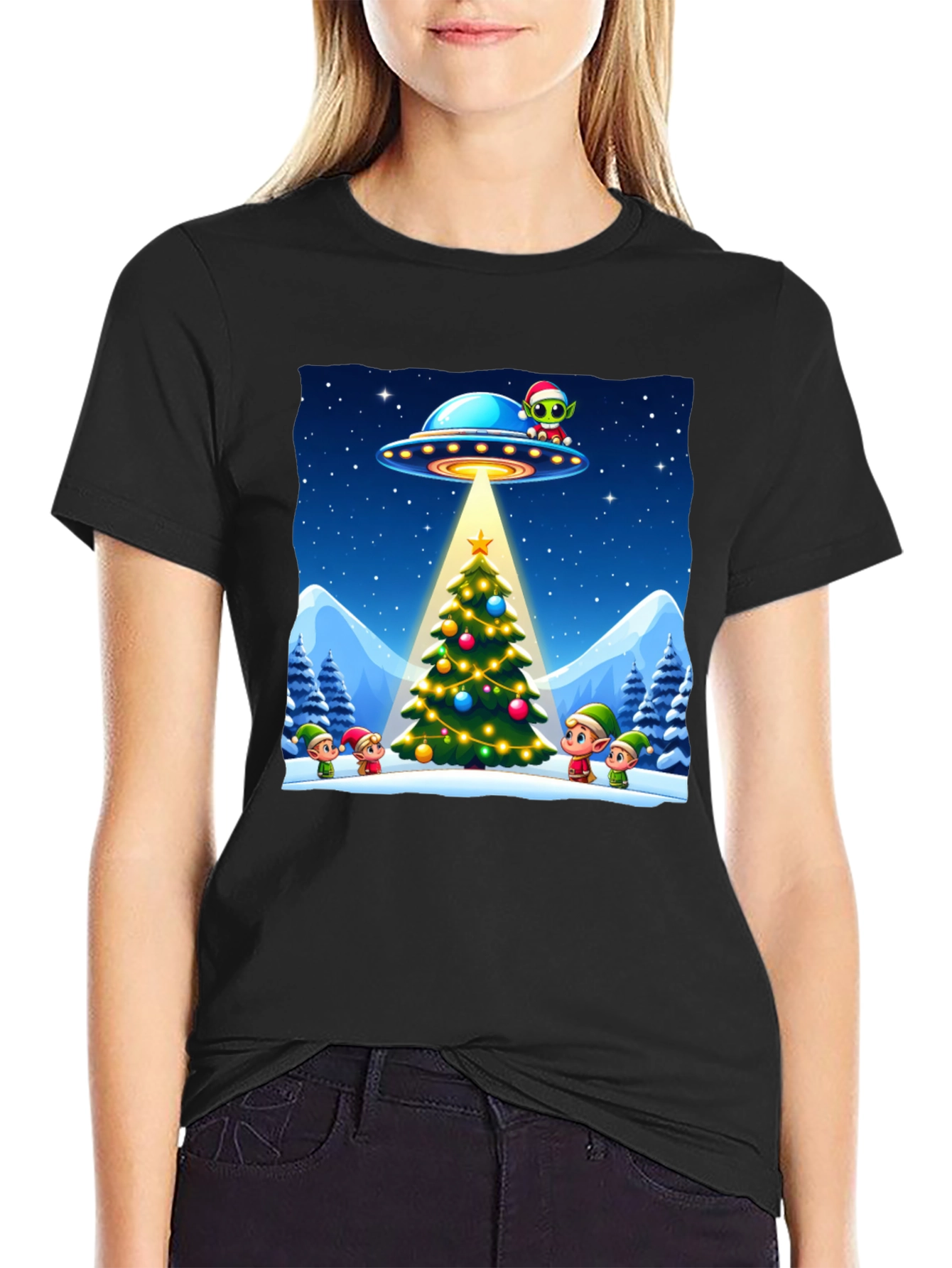 Festive UFO Christmas T-Shirt