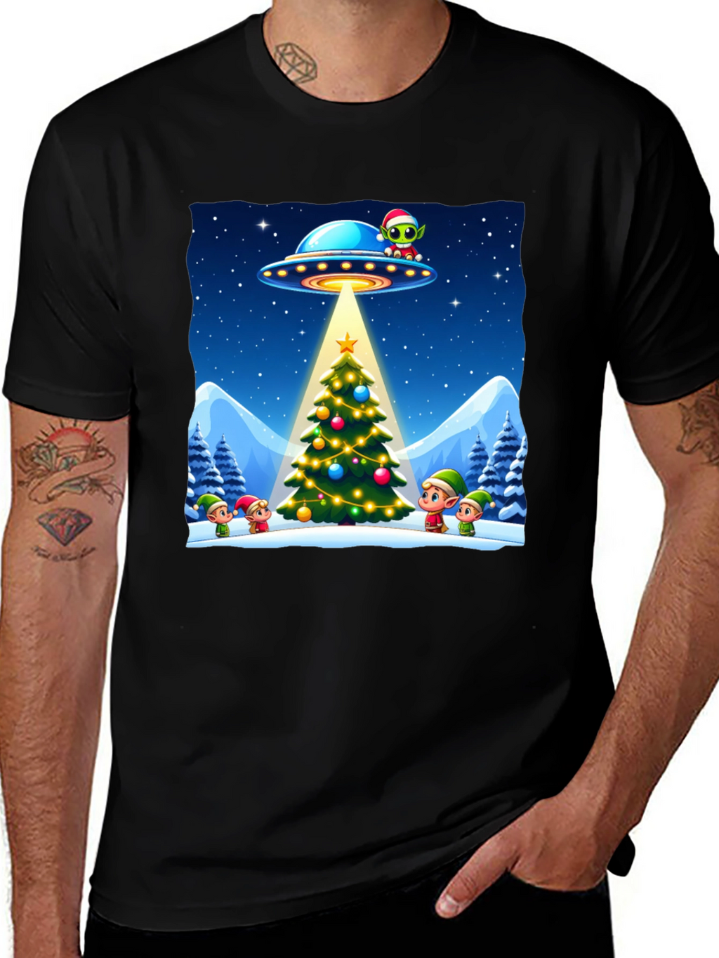 Festive UFO Christmas T-Shirt