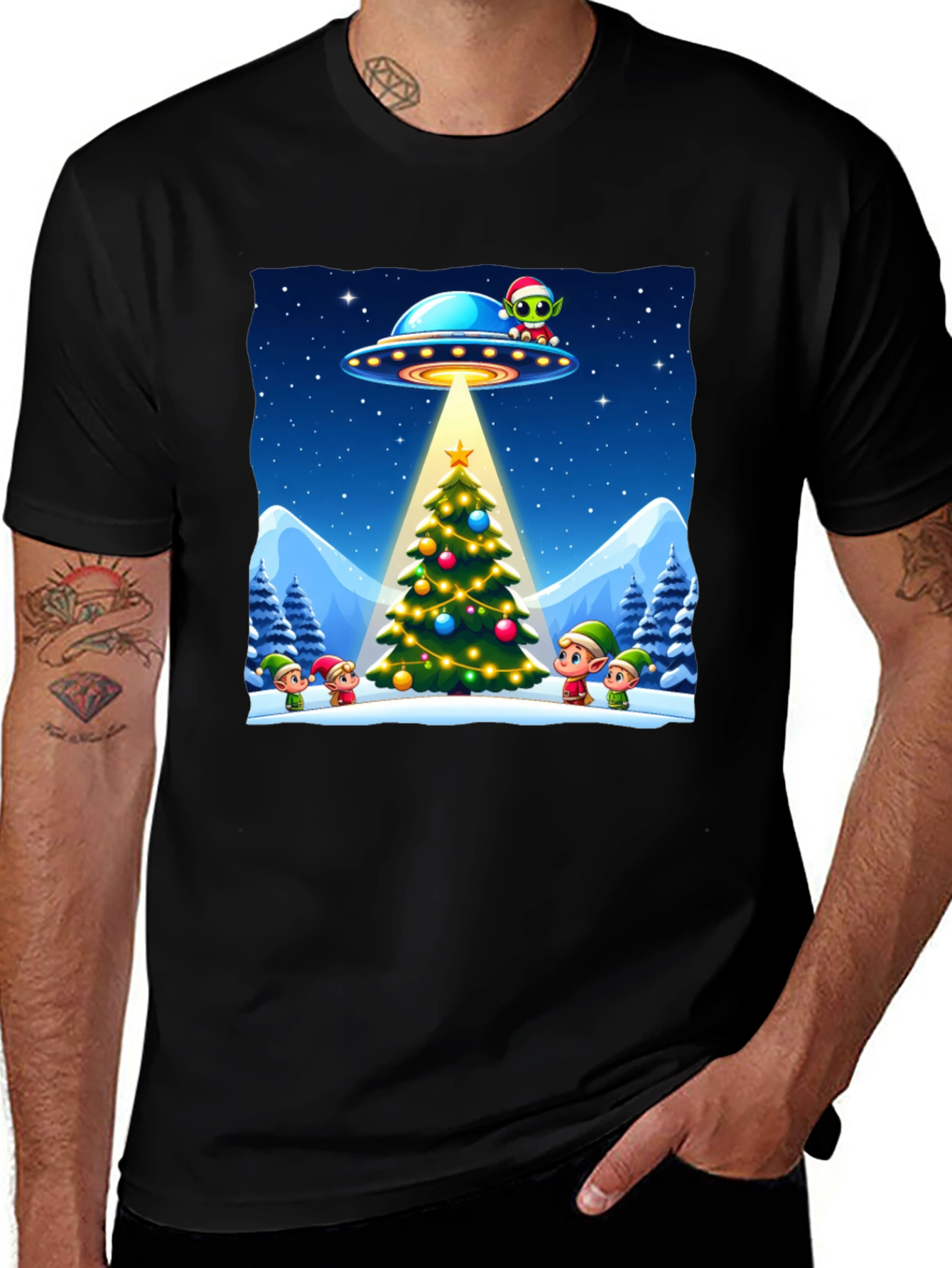 Festive UFO Christmas T-Shirt
