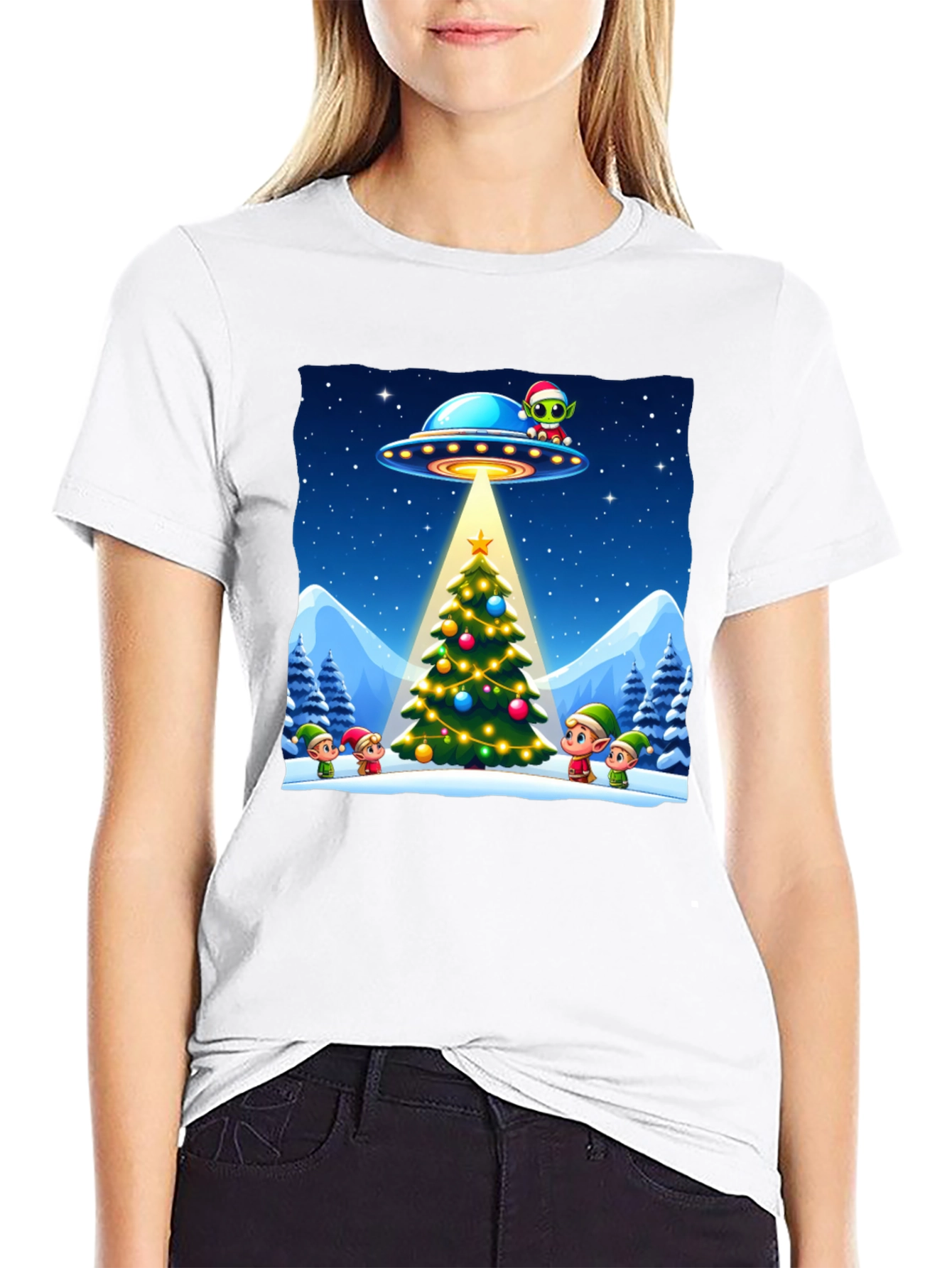 Festive UFO Christmas T-Shirt