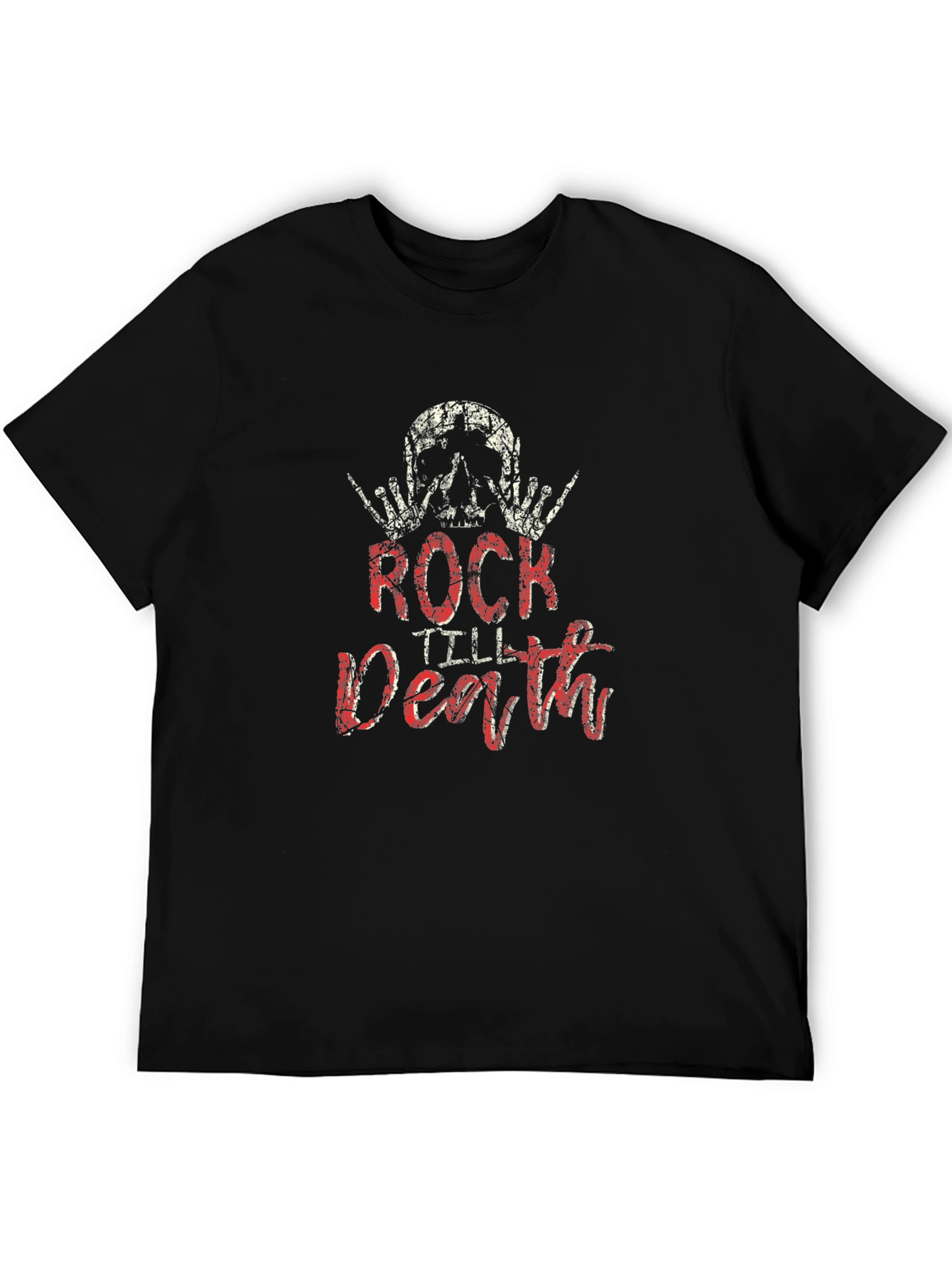 Rock Till Death Graphic Print Mens T-Shirt
