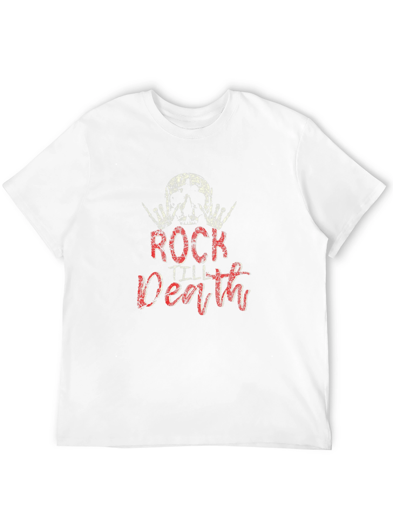 Rock Till Death Graphic Print Mens T-Shirt