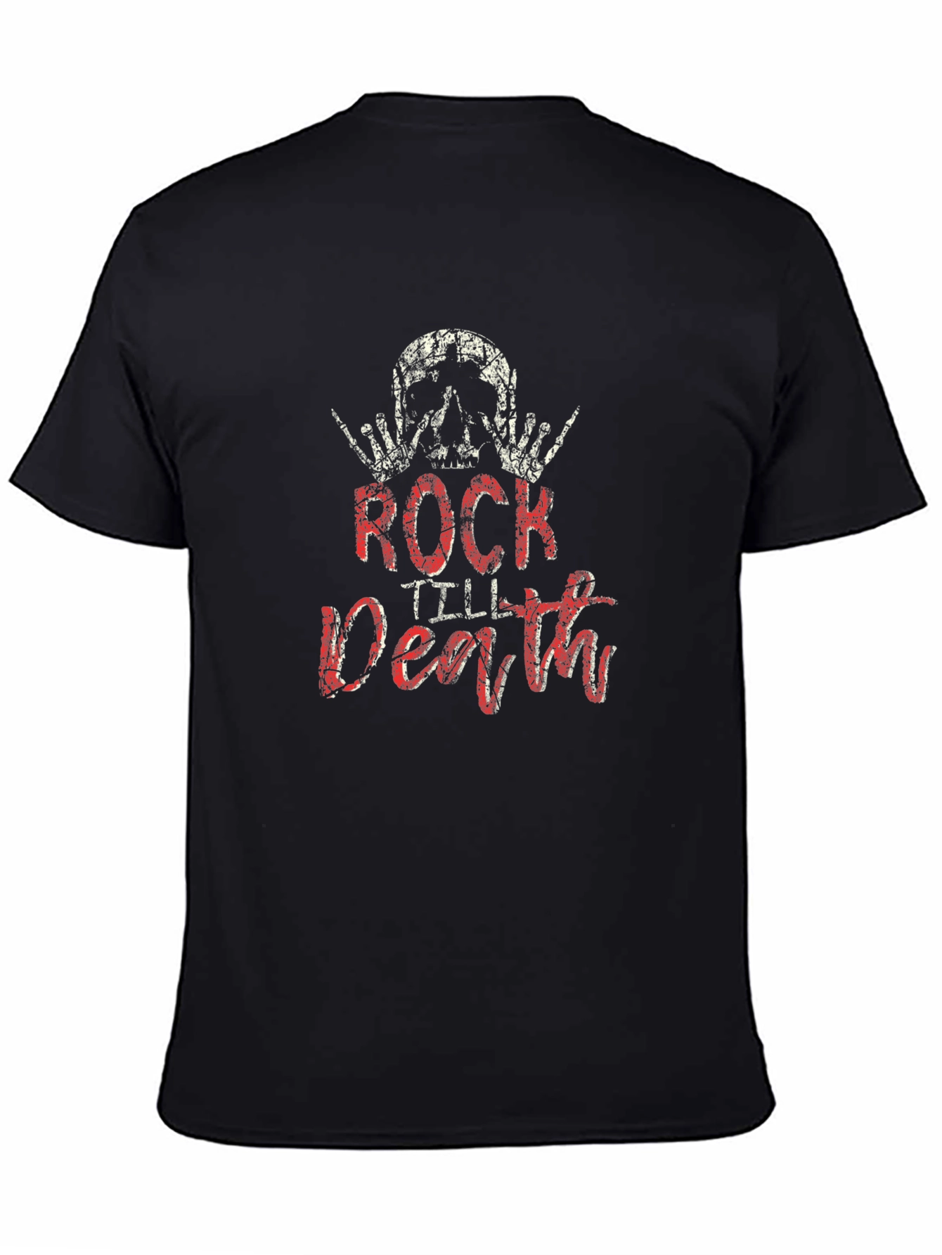 Rock Till Death Graphic Print Mens T-Shirt