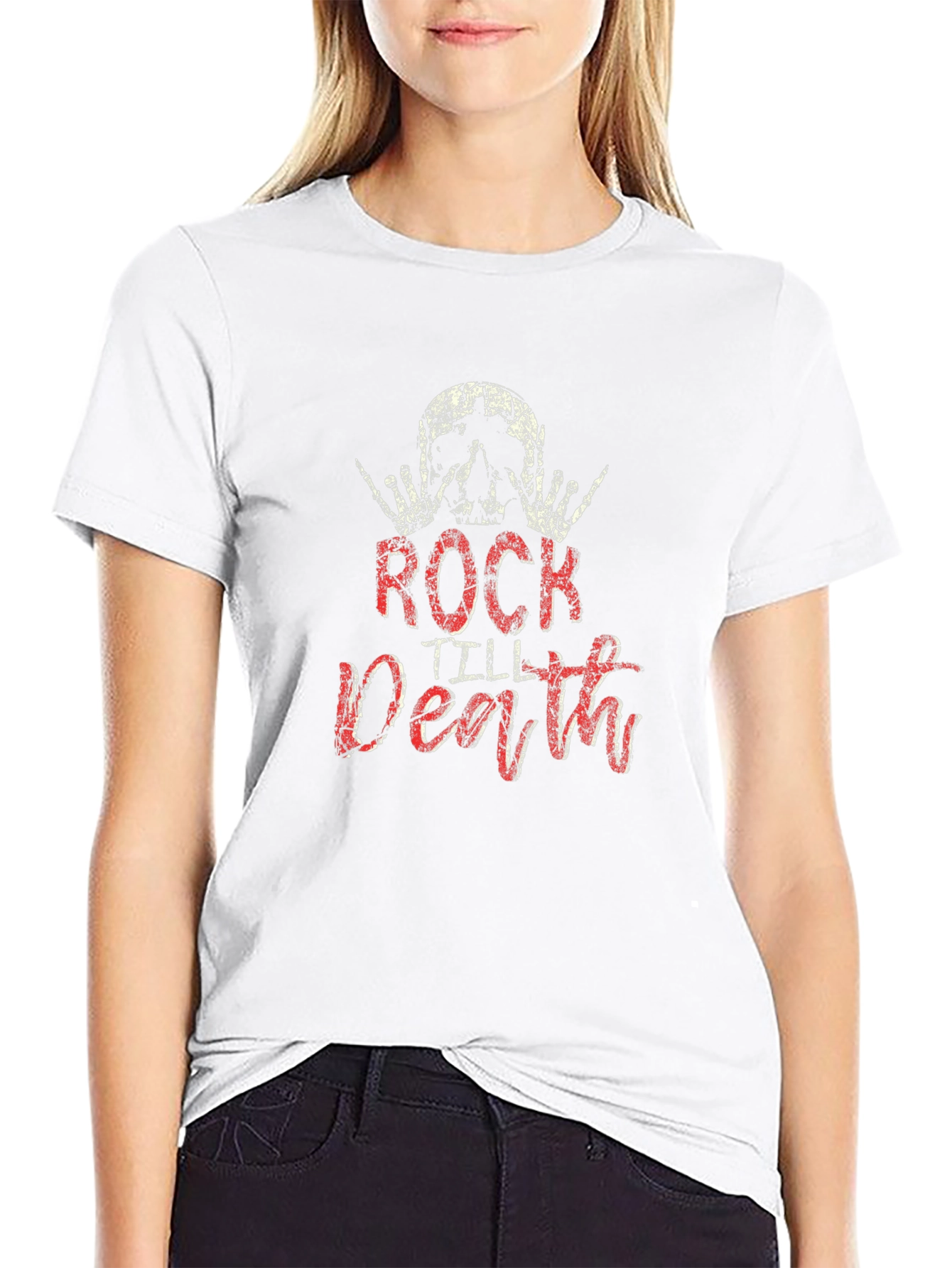 Rock Till Death Graphic Print Mens T-Shirt