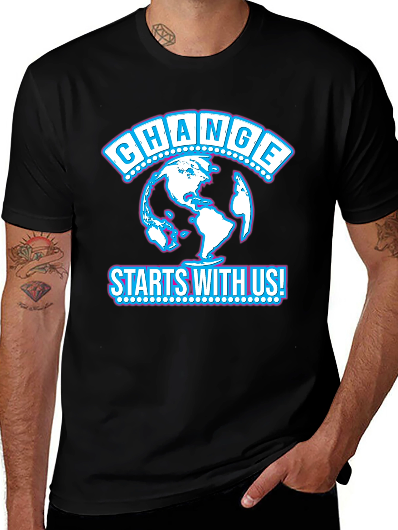 Change Starts With Us Black T-Shirt