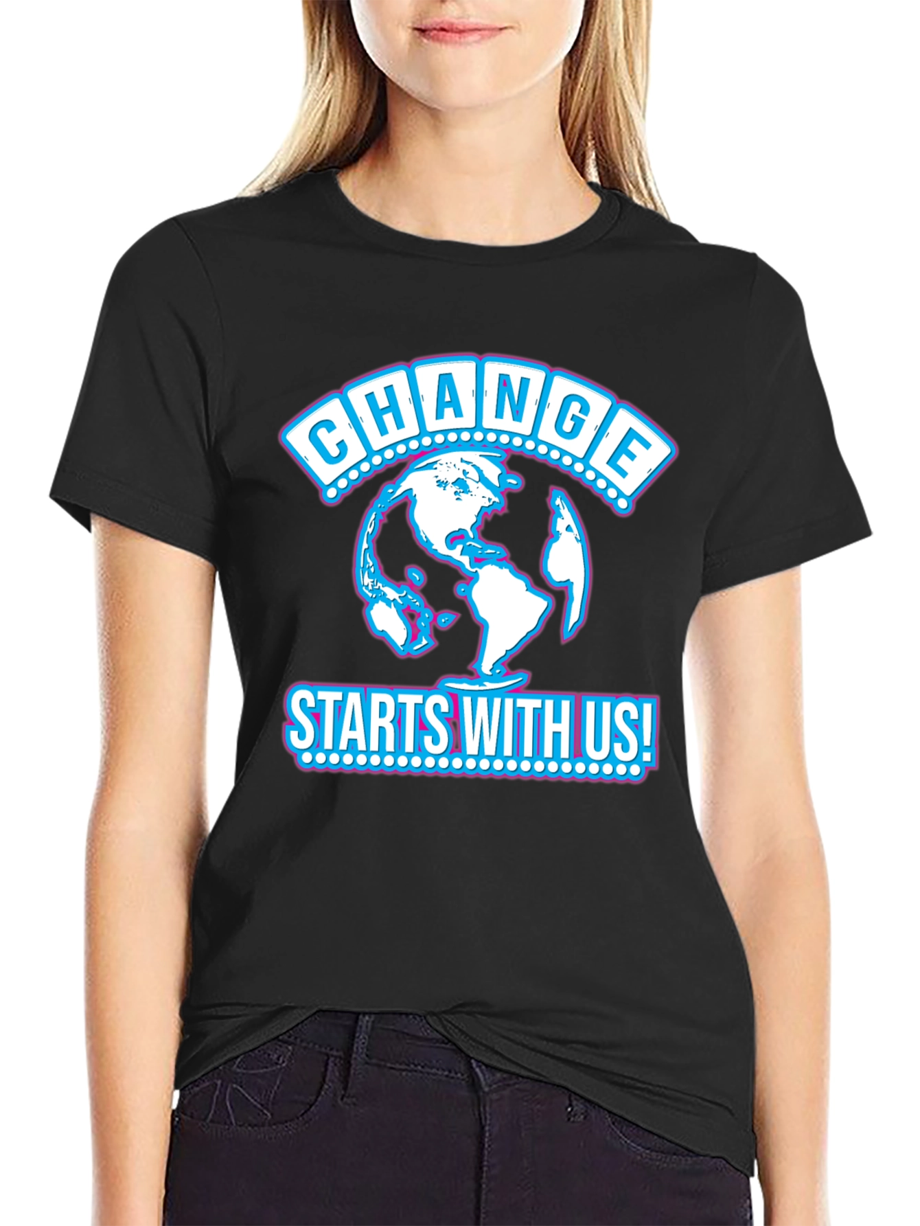 Change Starts With Us Black T-Shirt