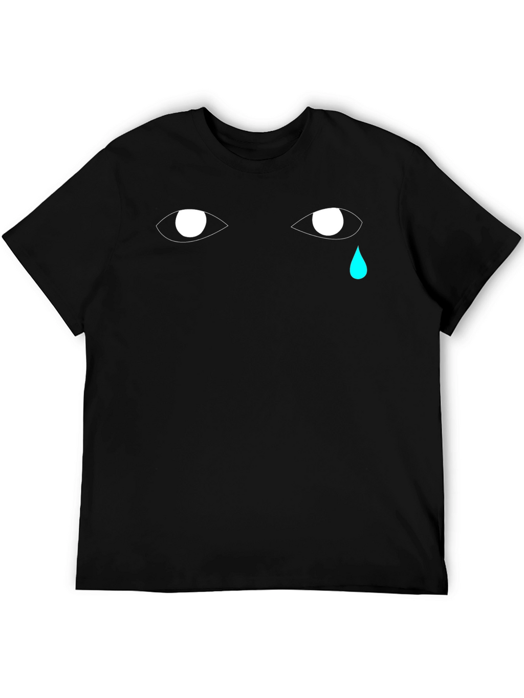Tearful Eyes Graphic Tee - Black Cotton Comfort