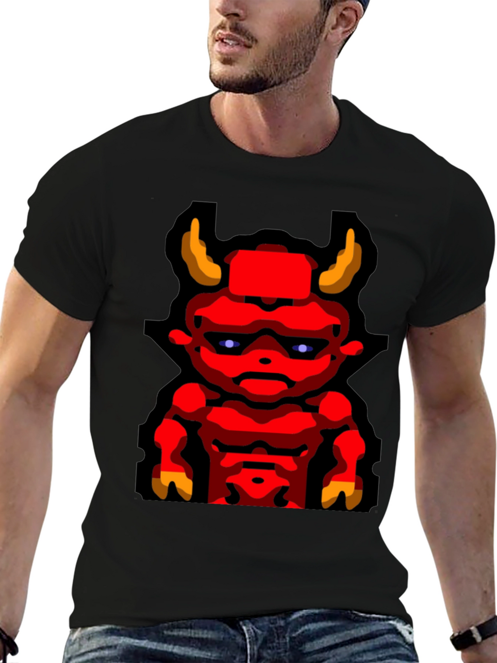 Devil Graphic T-Shirt Mens Black Tee