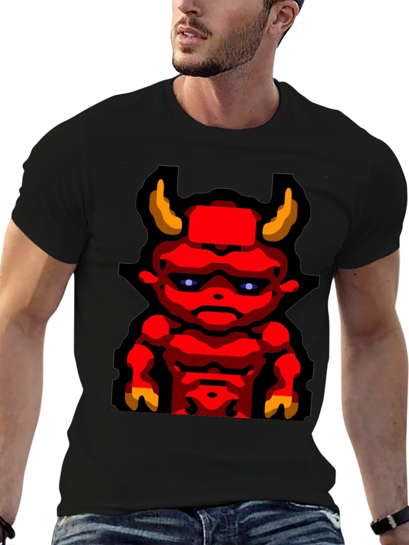 Devil Graphic T-Shirt Mens Black Tee