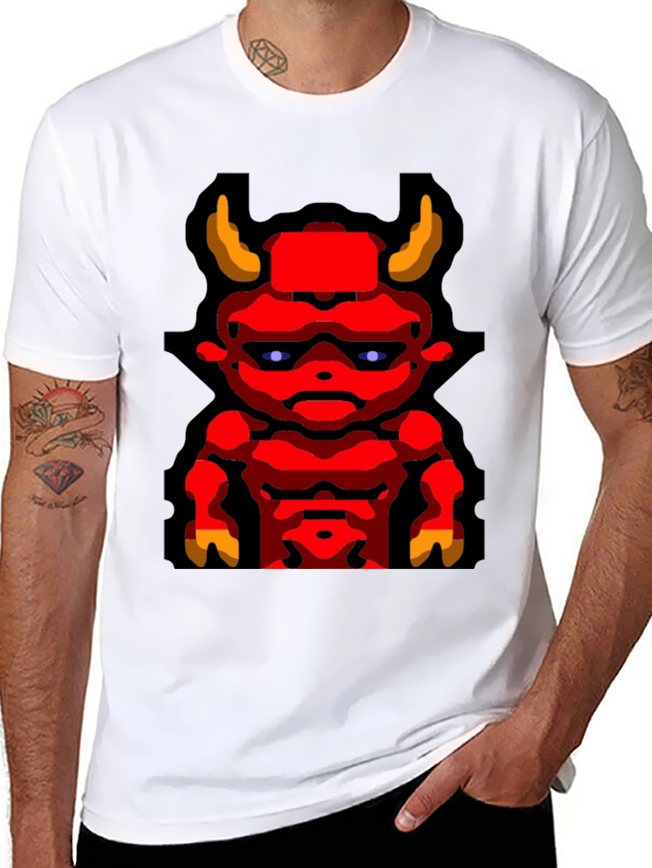 Devil Graphic T-Shirt Mens Black Tee