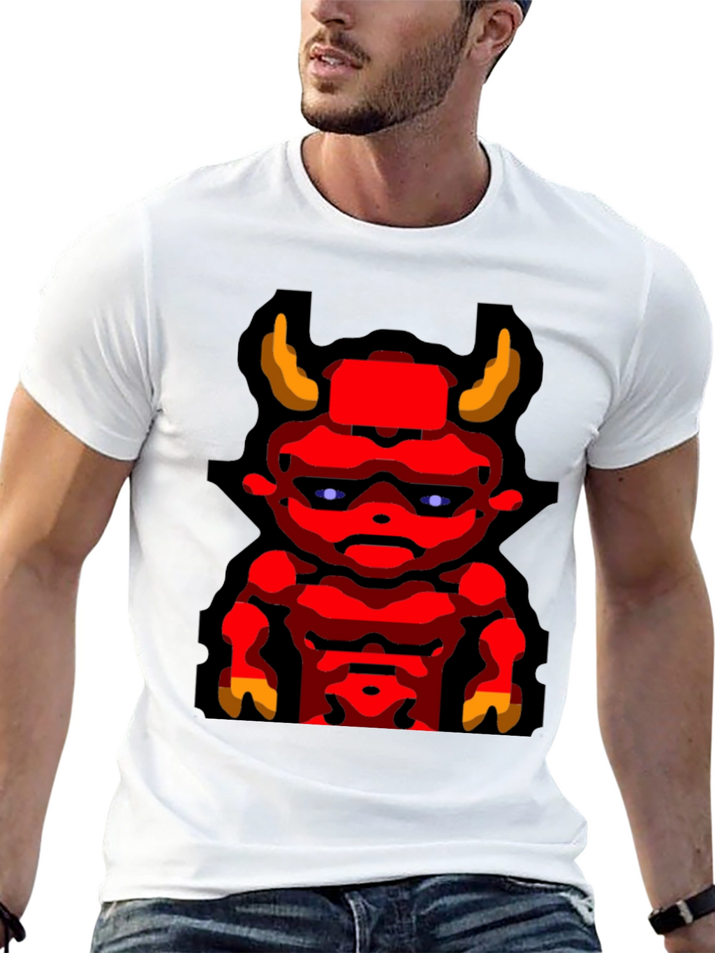 Devil Graphic T-Shirt Mens Black Tee