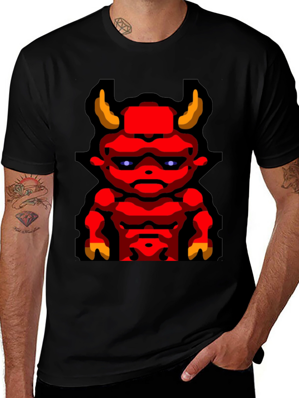 Devil Graphic T-Shirt Mens Black Tee