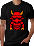 Devil Graphic T-Shirt Mens Black Tee