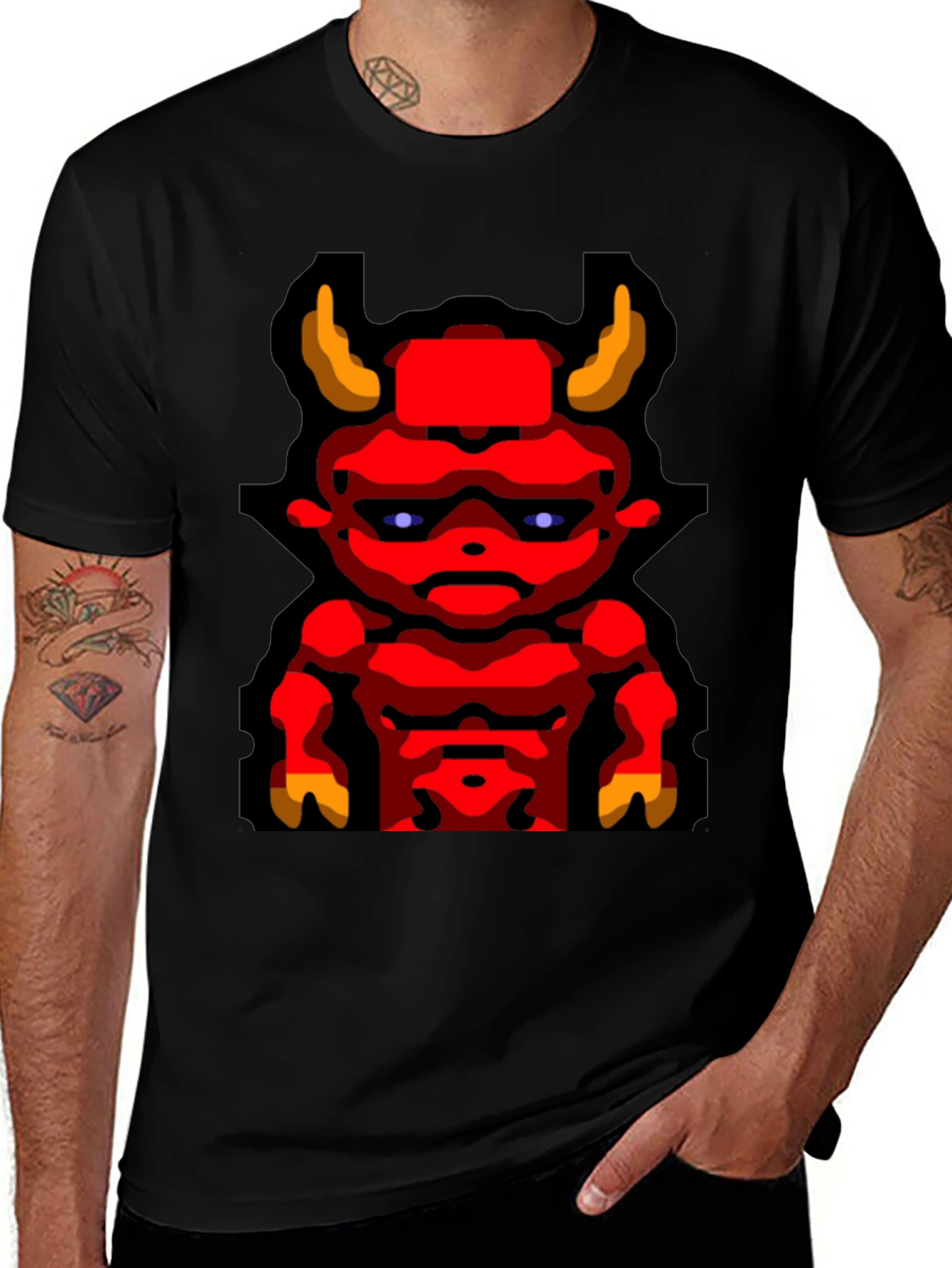 Devil Graphic T-Shirt Mens Black Tee