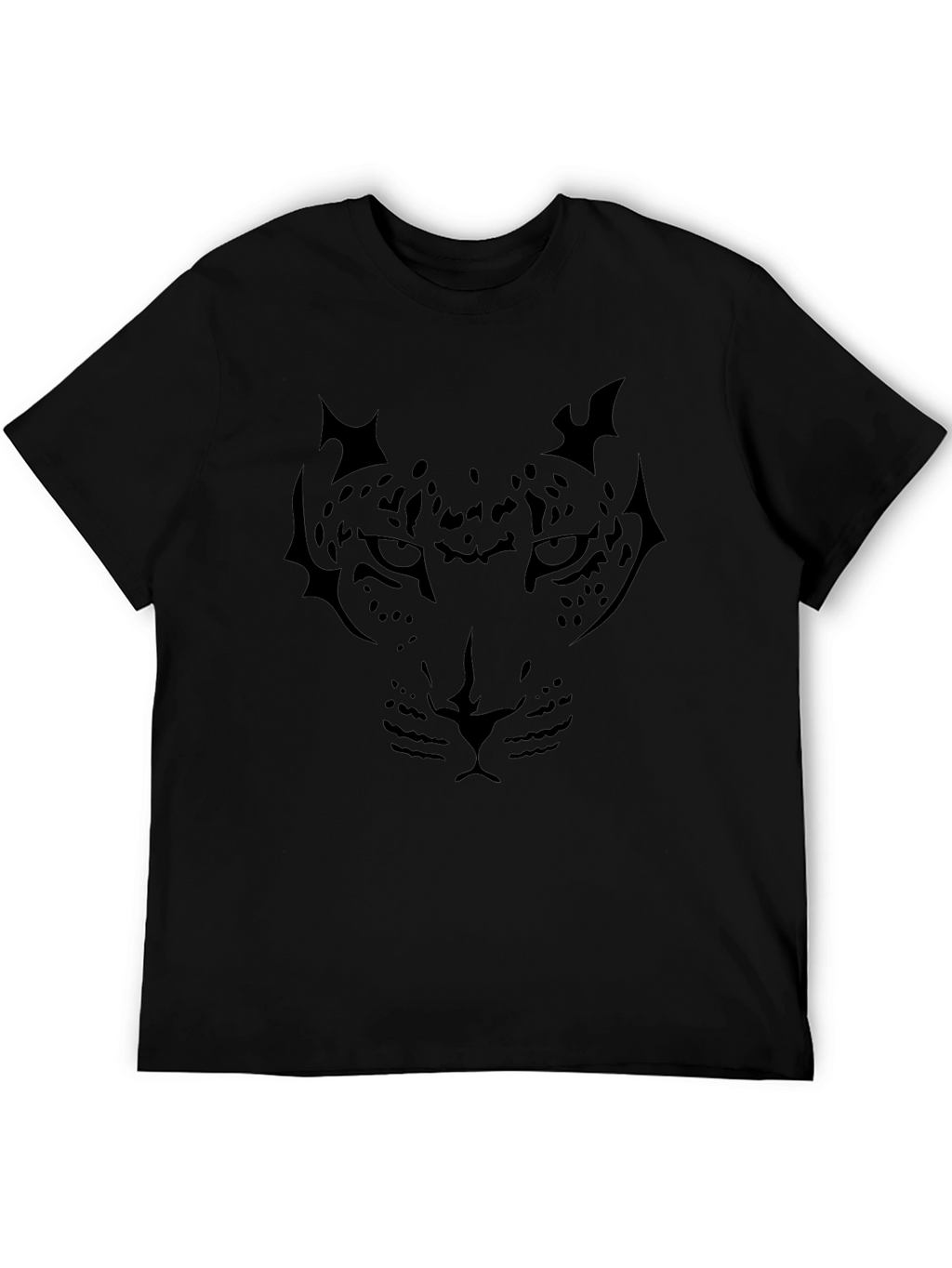 Mens Black Leopard Graphic Tee