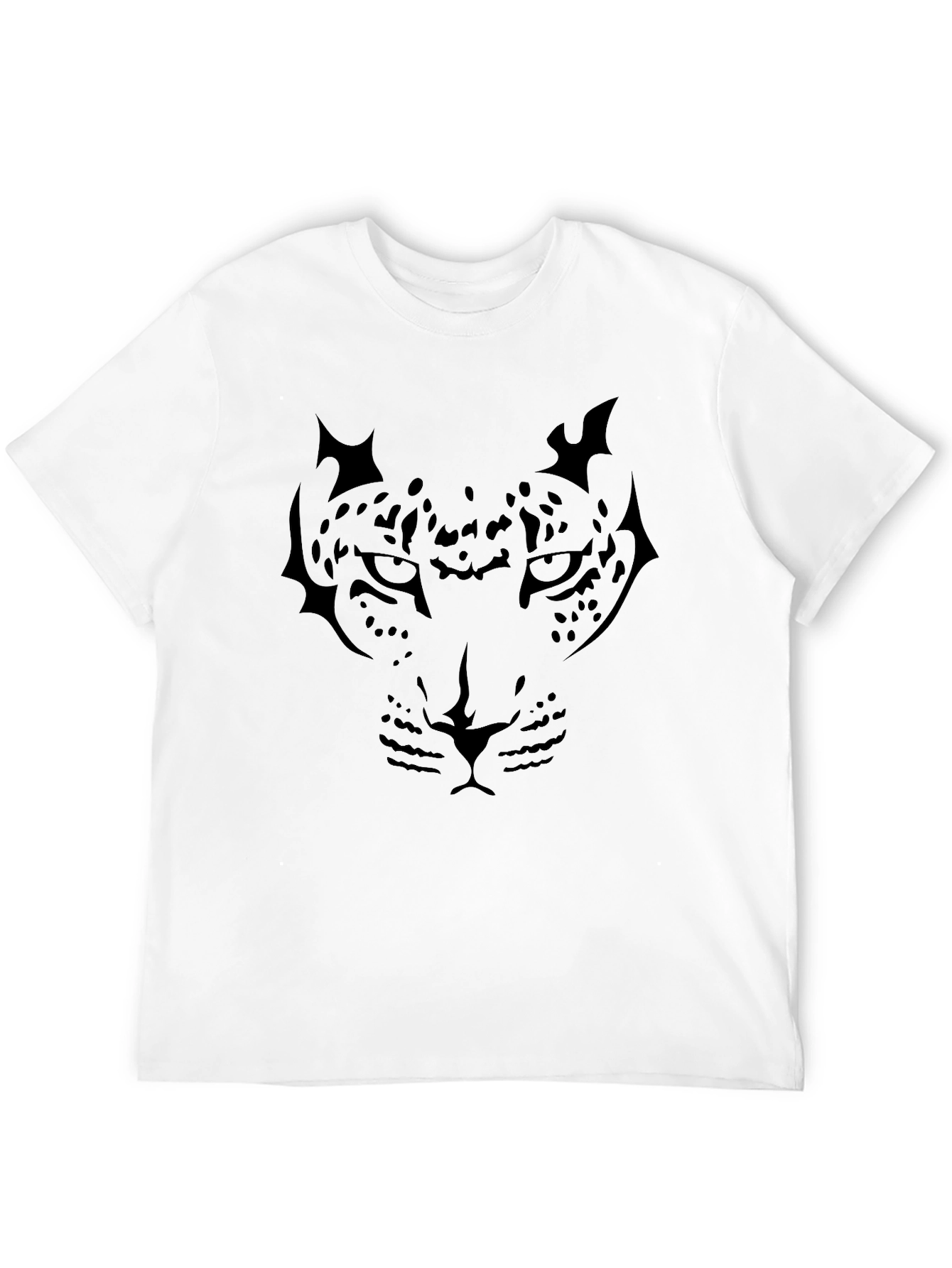 Mens Black Leopard Graphic Tee