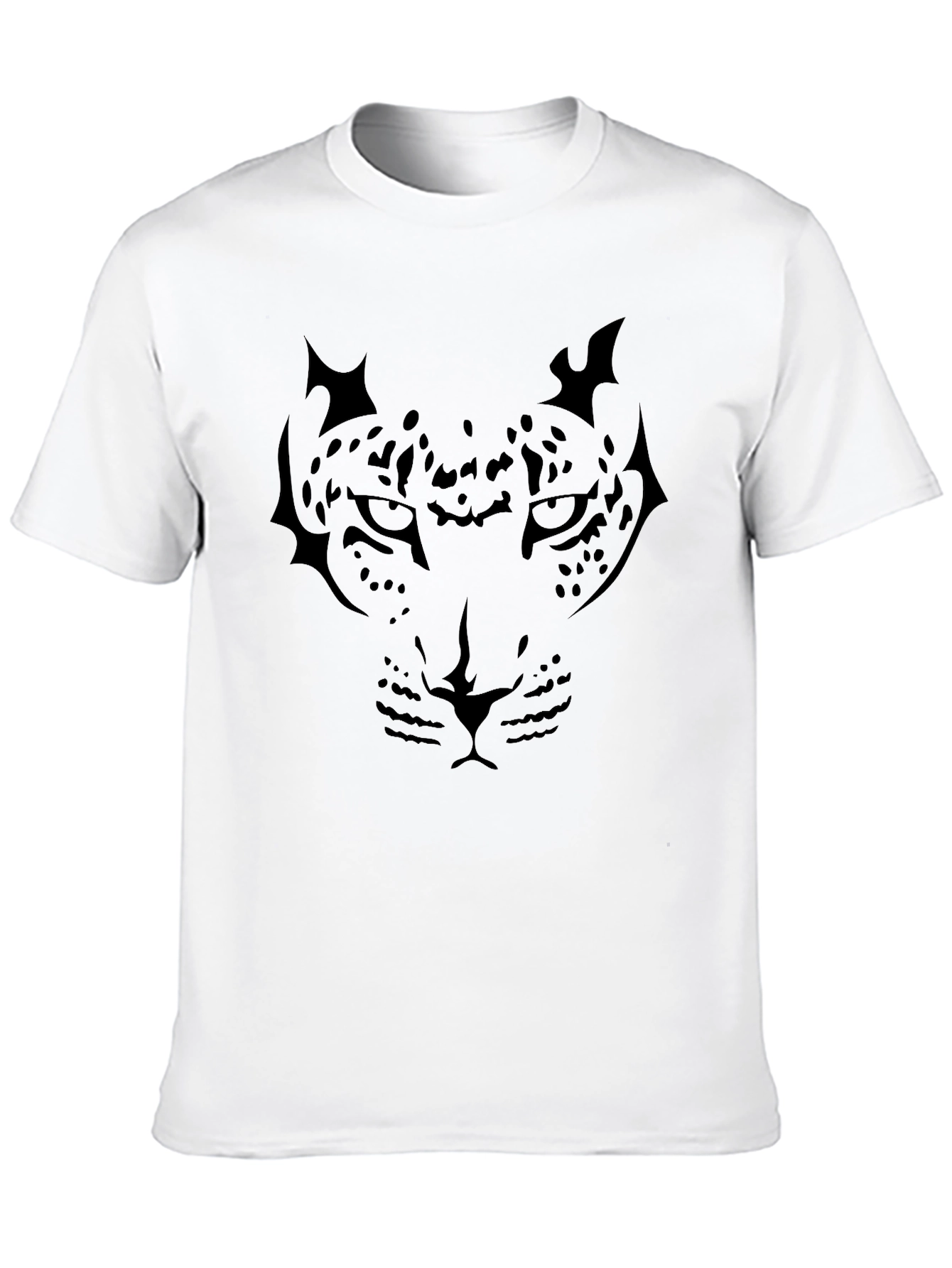 Mens Black Leopard Graphic Tee