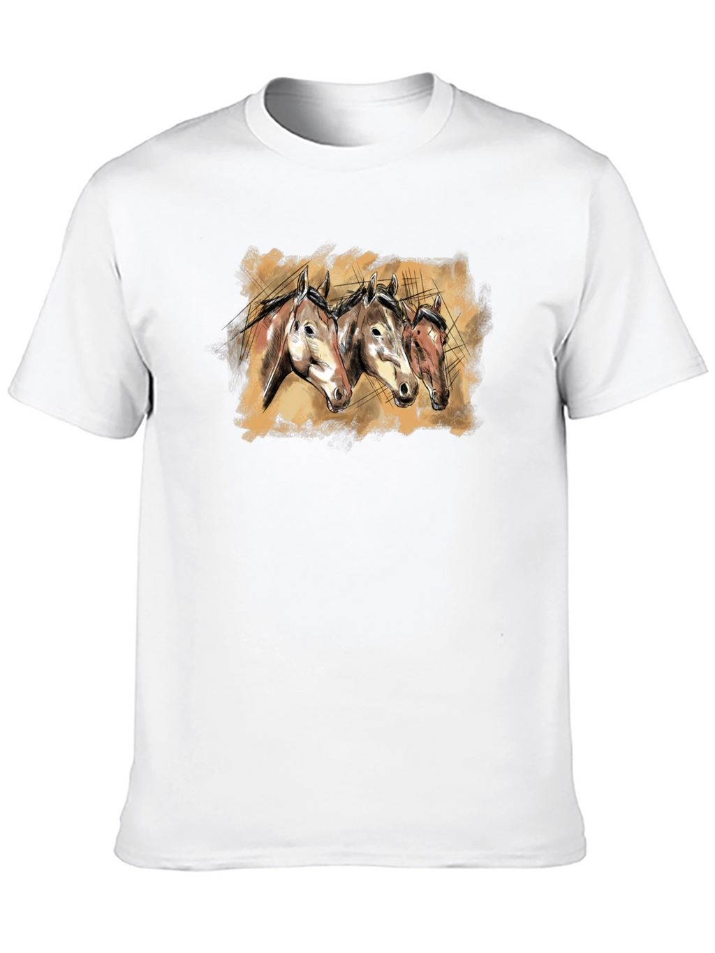 Horse Trio Graphic Tee - Black Unisex T-Shirt