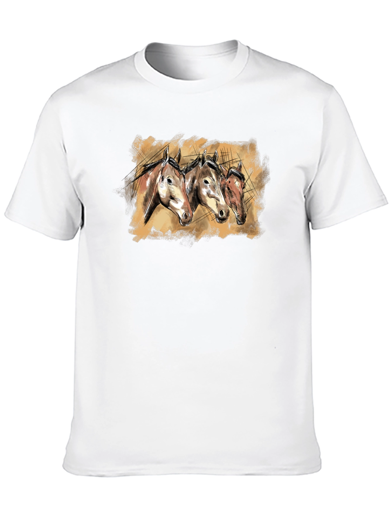 Horse Trio Graphic Tee - Black Unisex T-Shirt