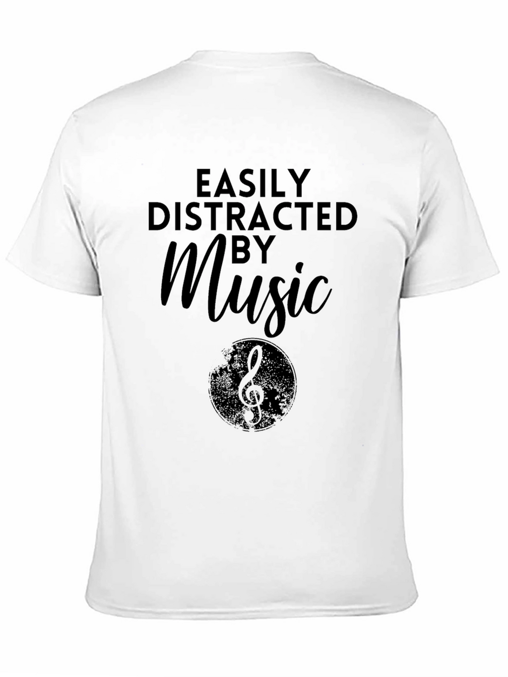 Easily Distracted By Music Graphic Tee - Black