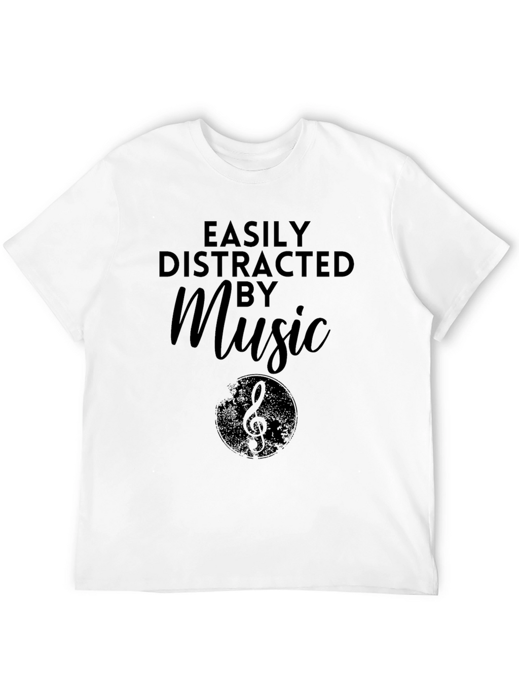 Easily Distracted By Music Graphic Tee - Black