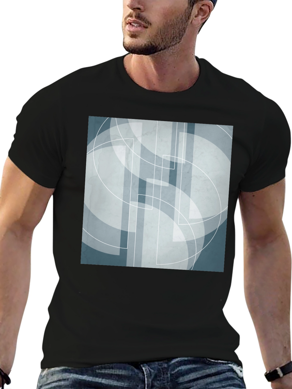 Abstract Geometric Graphic Print Tee