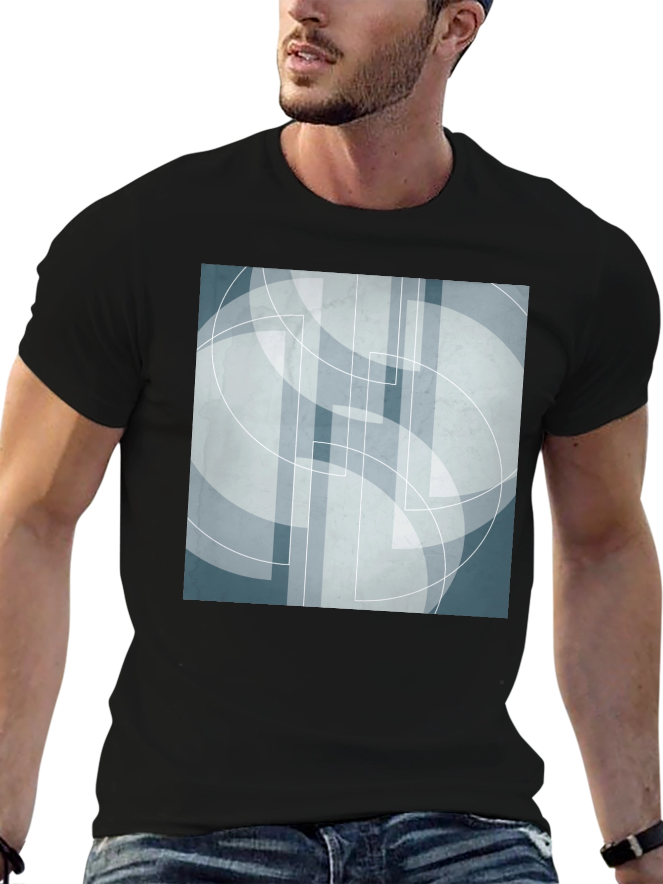 Abstract Geometric Graphic Print Tee