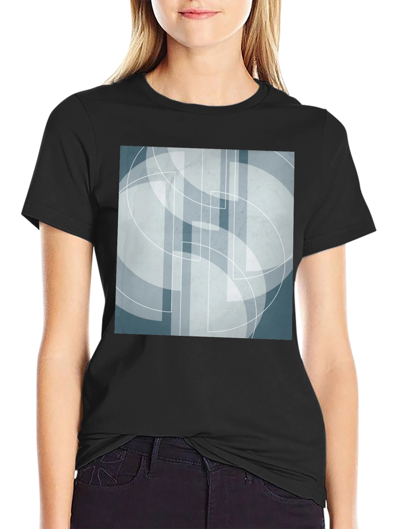 Abstract Geometric Graphic Print Tee