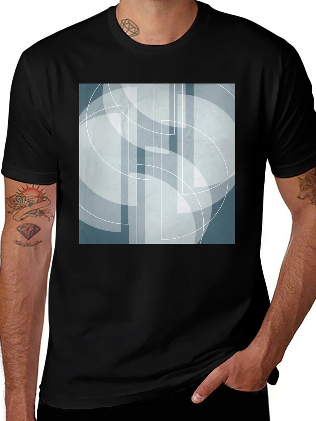 Abstract Geometric Graphic Print Tee