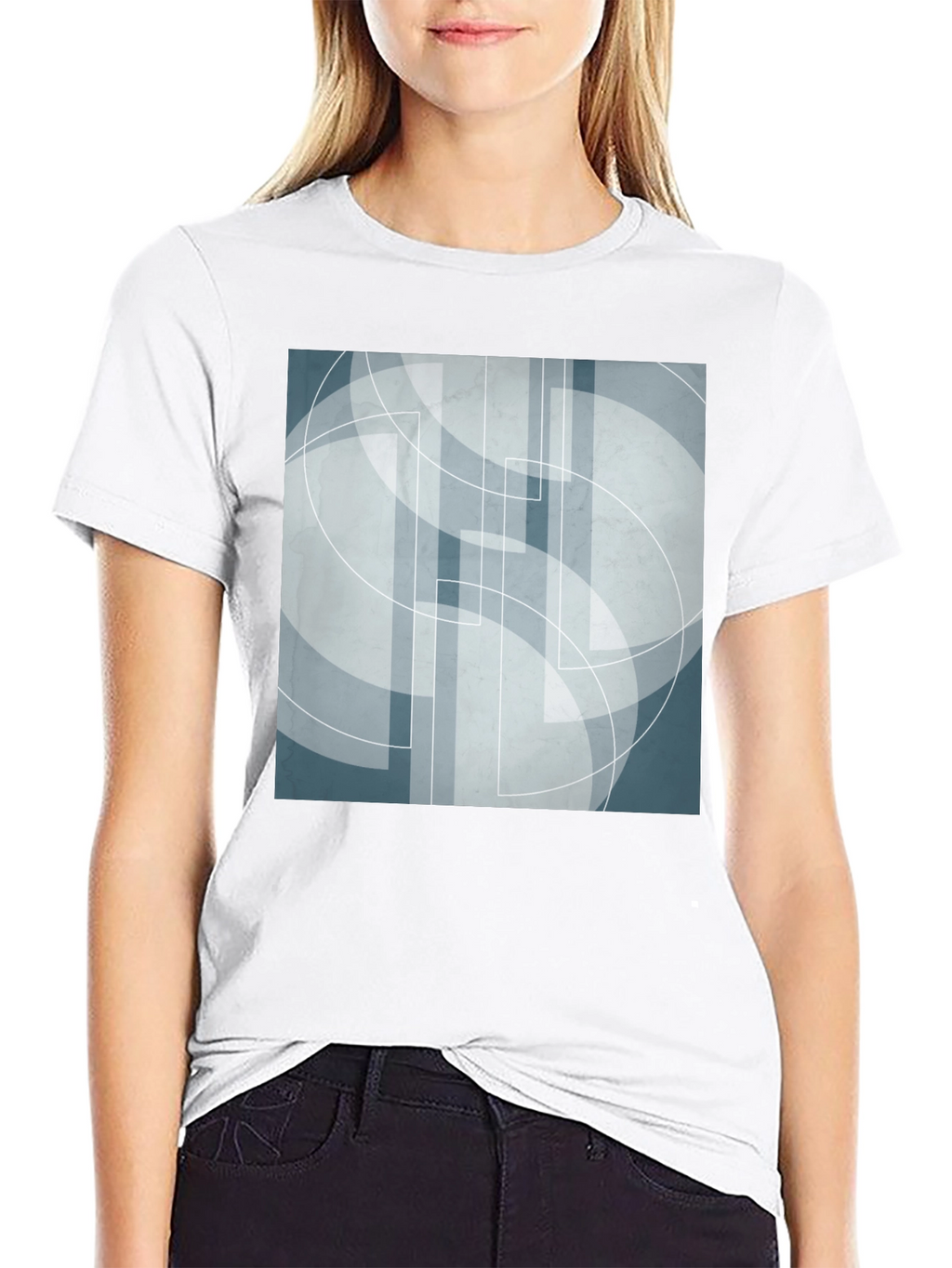 Abstract Geometric Graphic Print Tee