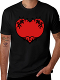 Heart Vine Graphic Black T-Shirt