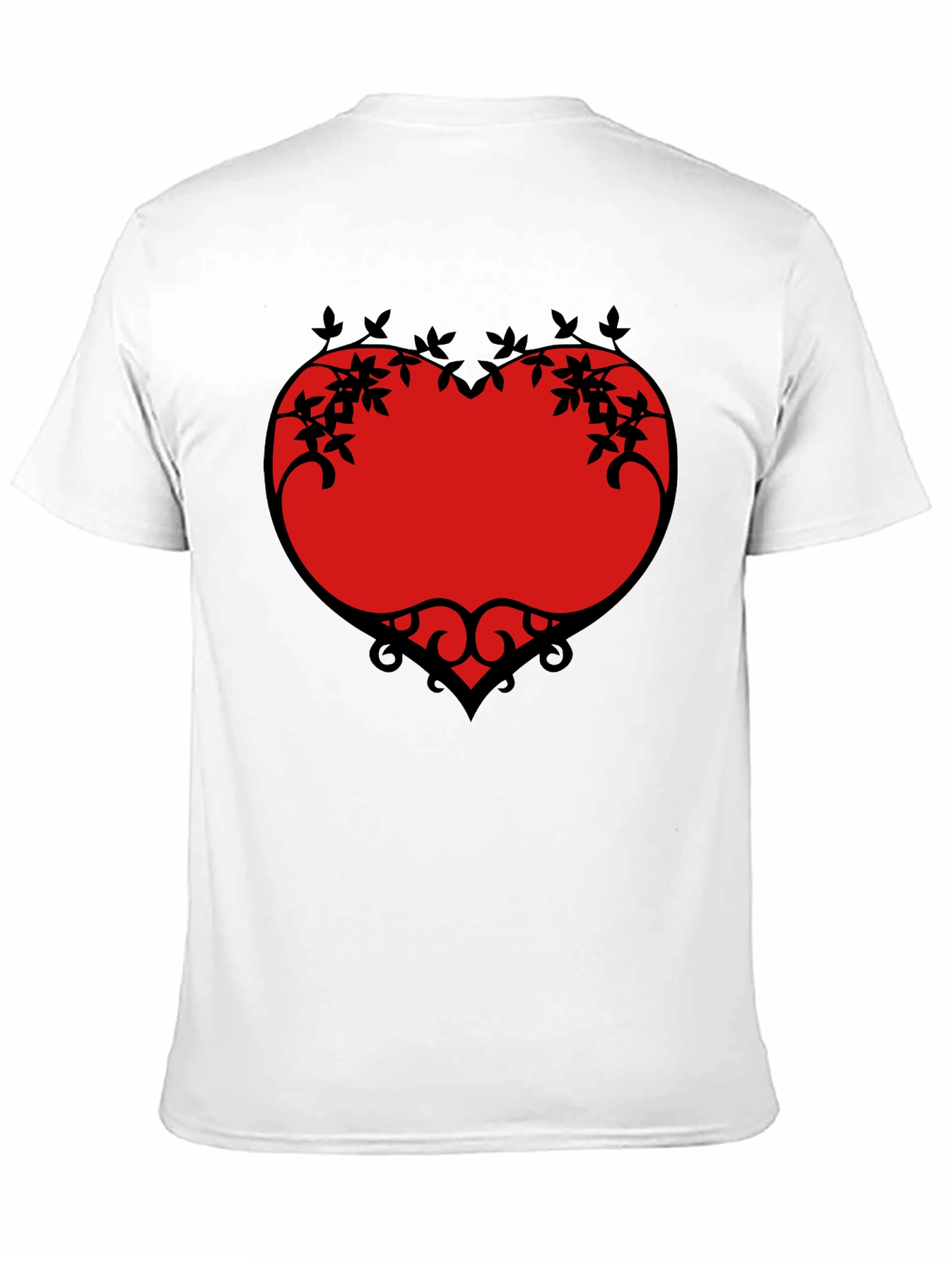 Heart Vine Graphic Black T-Shirt