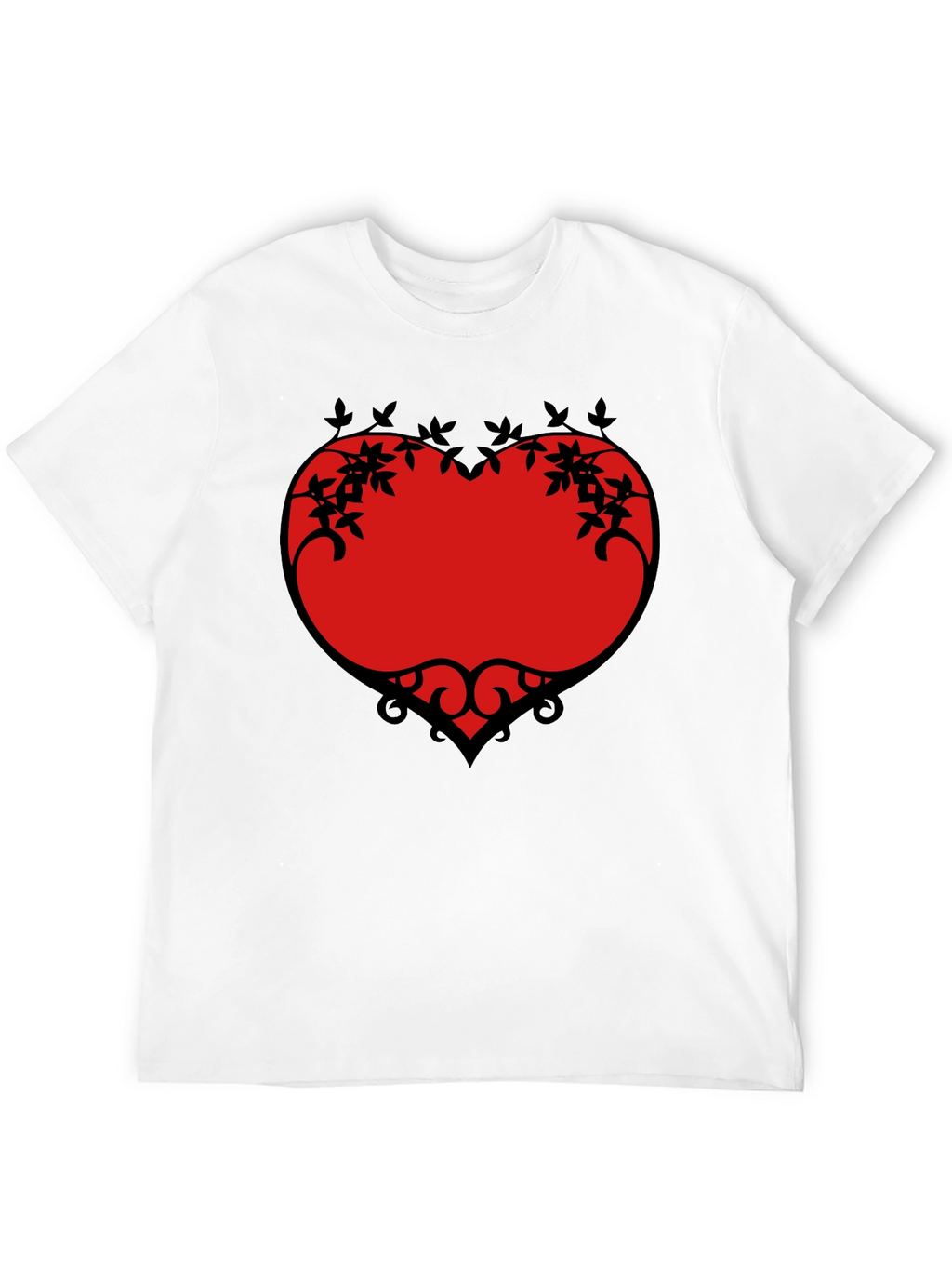 Heart Vine Graphic Black T-Shirt