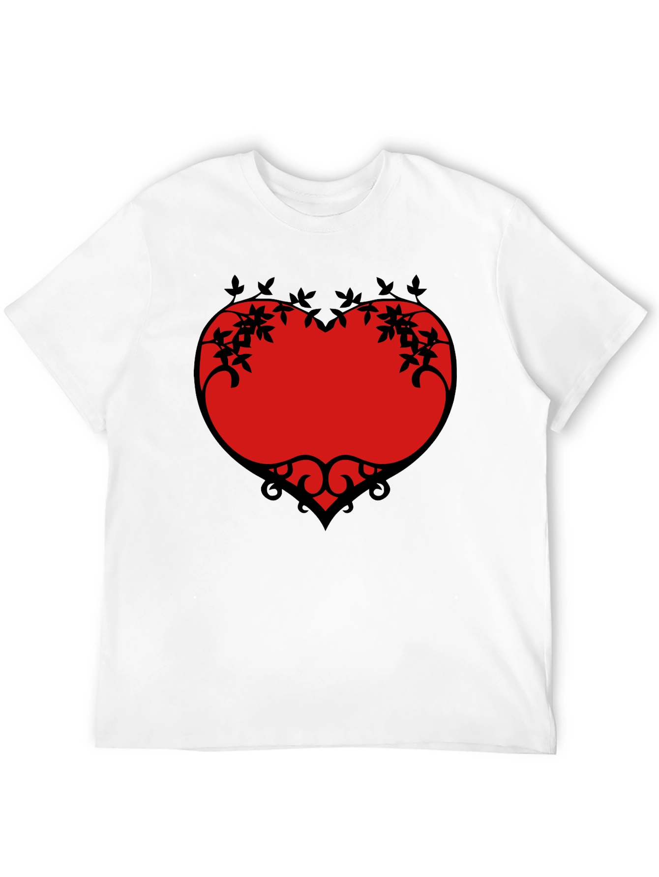 Heart Vine Graphic Black T-Shirt