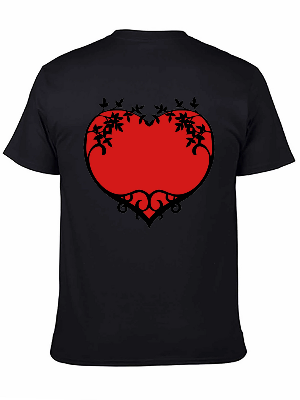 Heart Vine Graphic Black T-Shirt
